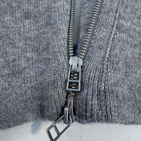 Anthropologie Womens Moto Alpaca Wool Cardigan Sz XL Gray Cabincore Luxe Lounge - Picture 10 of 14